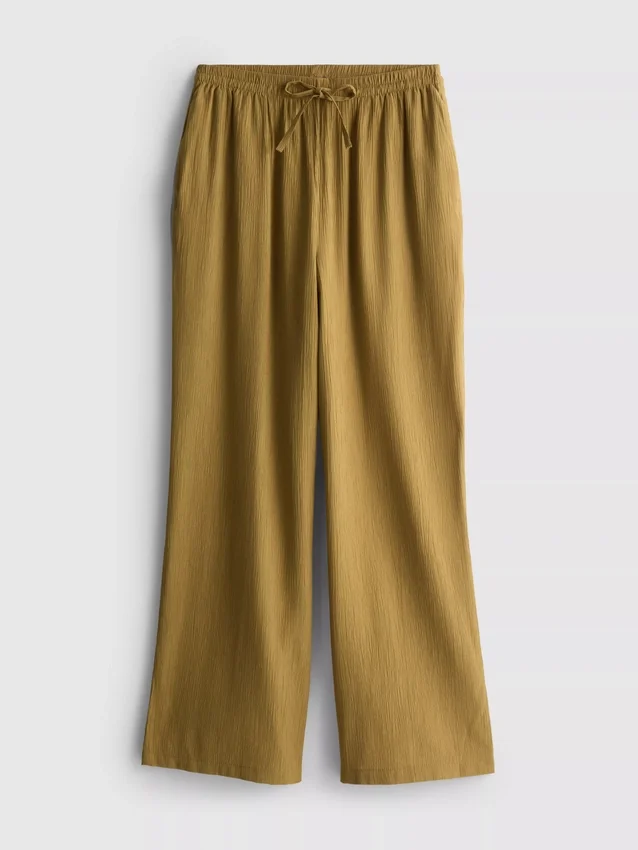 Crinkle-Hose mit weitem Bein