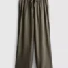 Crinkle-Hose mit weitem Bein