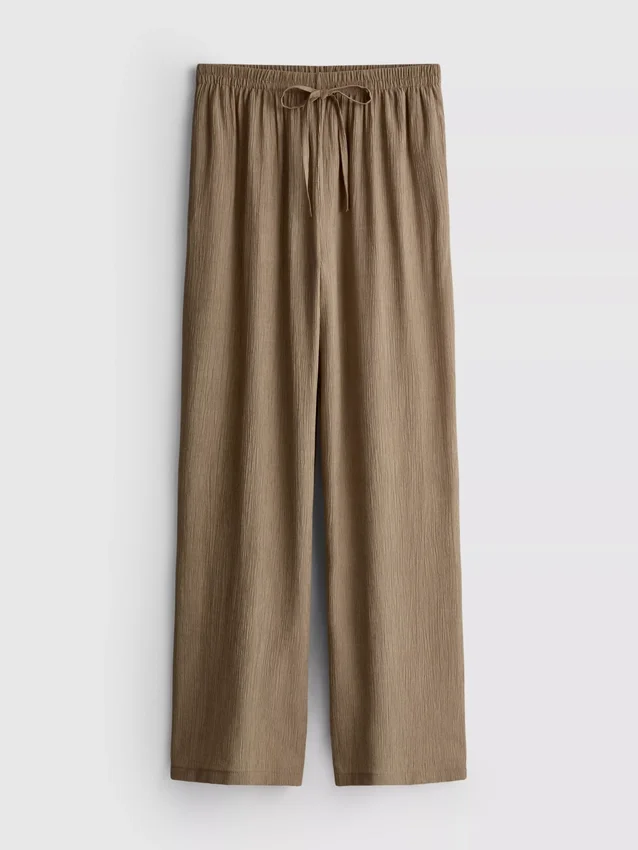 Crinkle-Hose mit weitem Bein