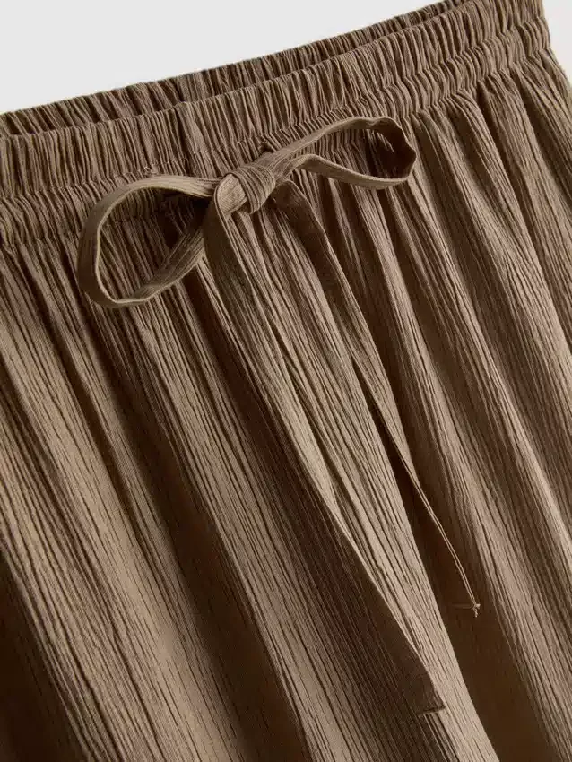 Crinkle-Hose mit weitem Bein