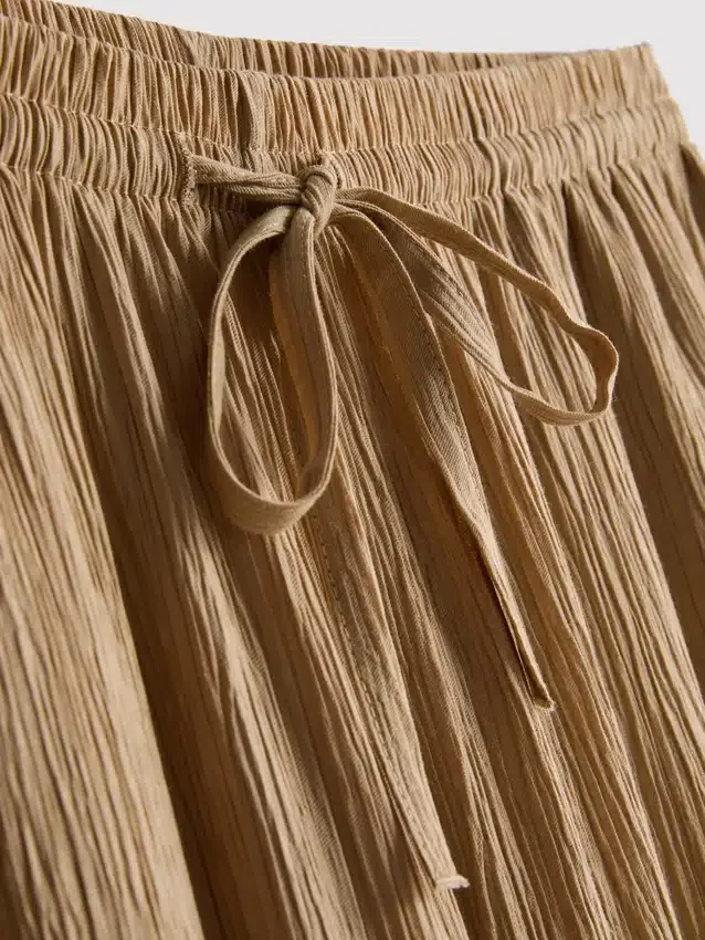 Crinkle-Hose mit weitem Bein