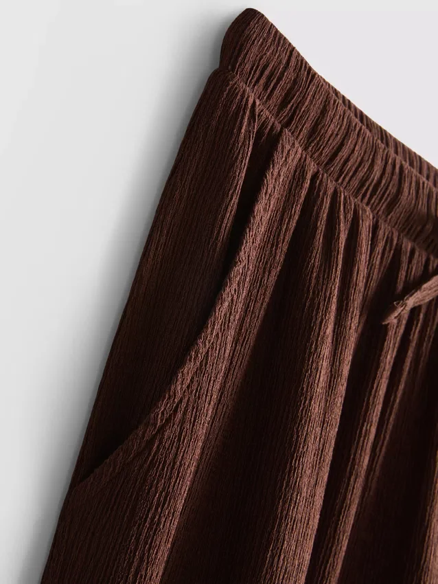 Crinkle-Hose mit weitem Bein