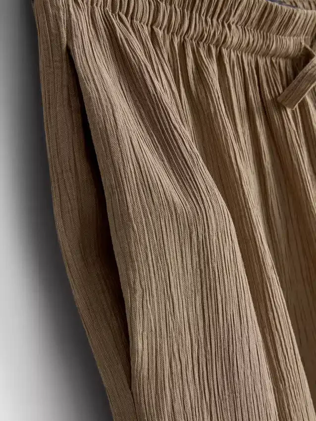 Crinkle-Hose mit weitem Bein