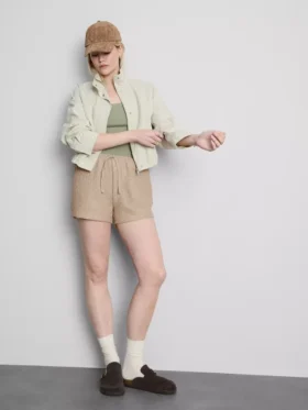 Crinkle-Shorts mit Kordelzug