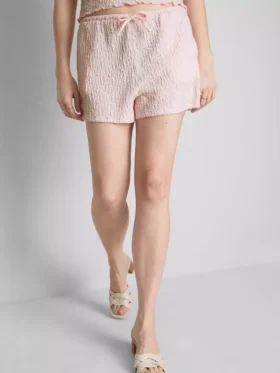 Crinkle-Shorts mit Kordelzug