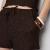 Crinkle-Shorts mit Kordelzug