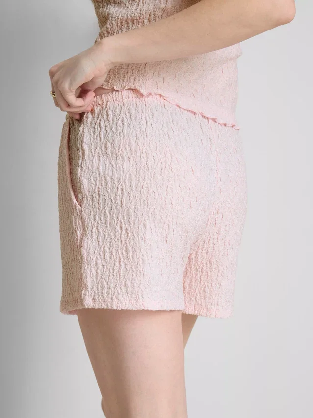 Crinkle-Shorts mit Kordelzug