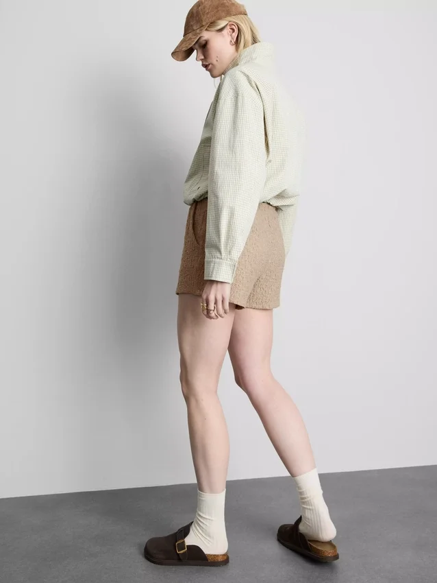 Crinkle-Shorts mit Kordelzug