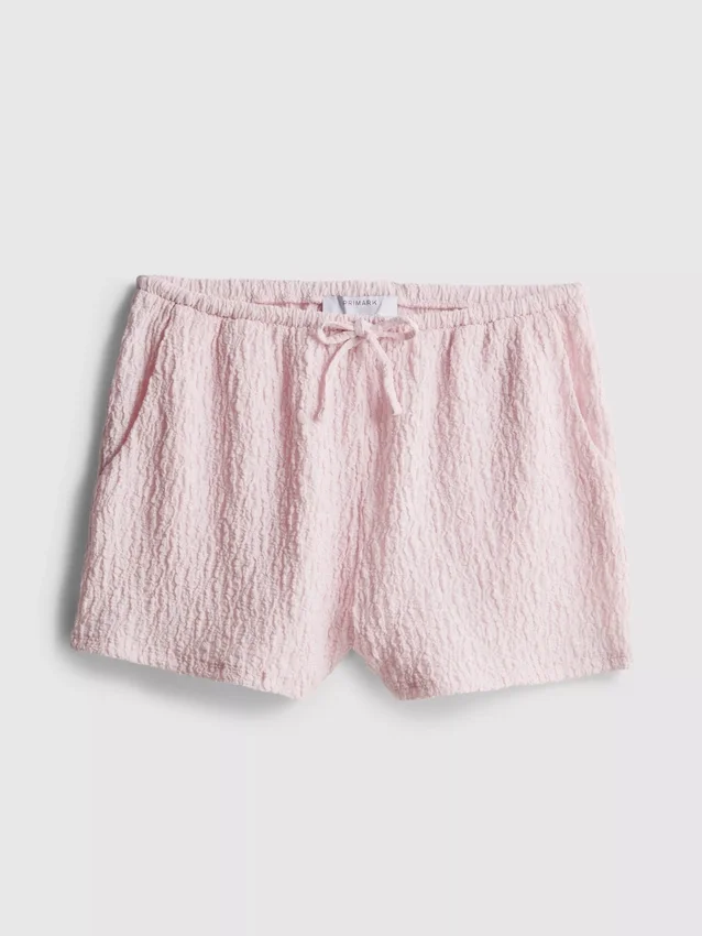 Crinkle-Shorts mit Kordelzug