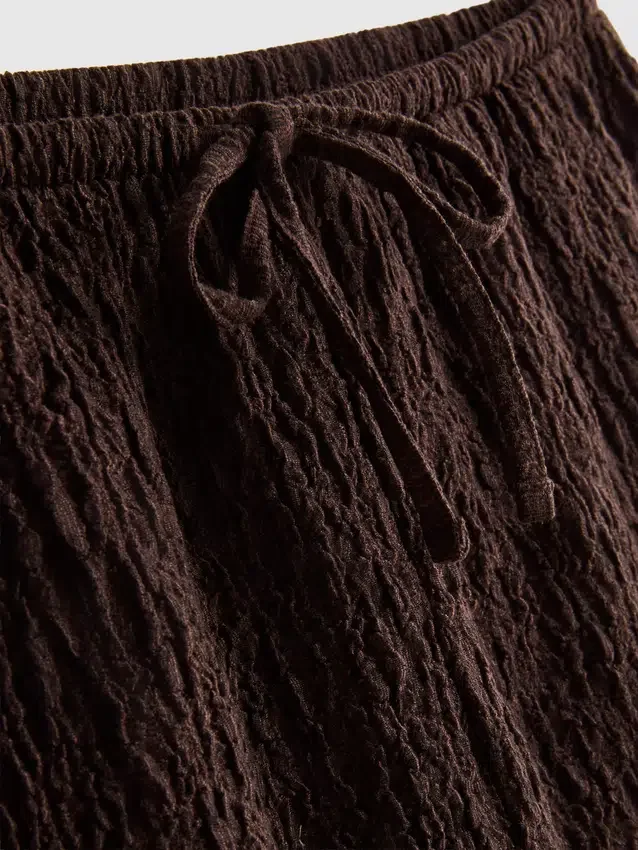 Crinkle-Shorts mit Kordelzug