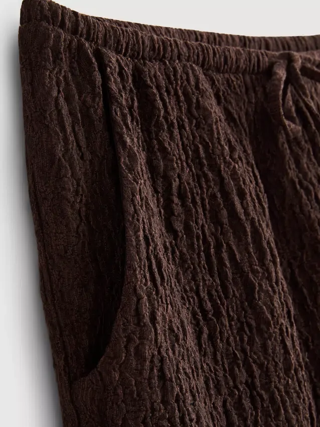 Crinkle-Shorts mit Kordelzug