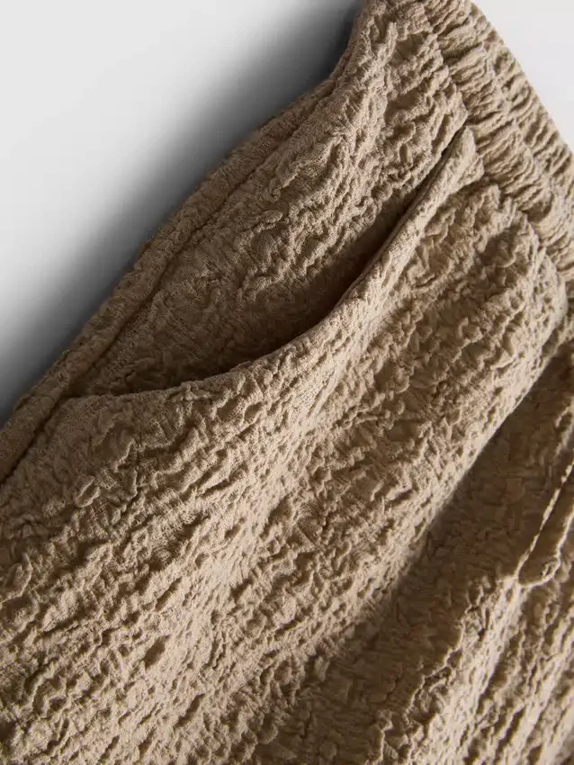 Crinkle-Shorts mit Kordelzug