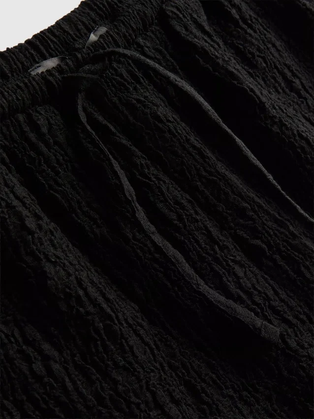 Crinkle-Shorts mit Kordelzug