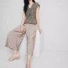 Culotte-Hose mit mittlerer Leibhöhe und weitem Bein
