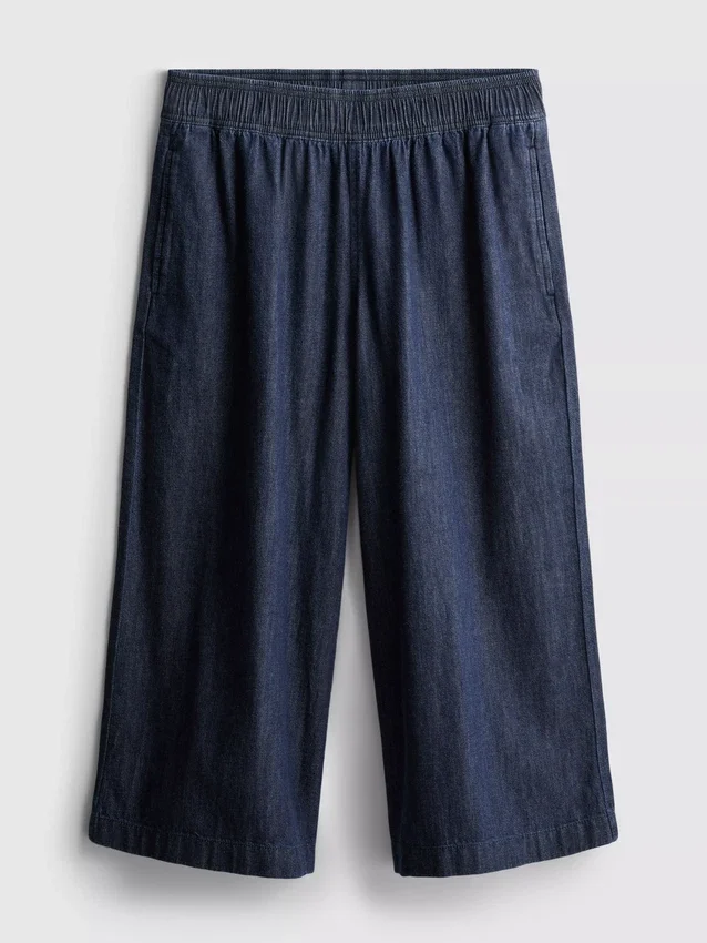 Culotte-Jeans mit weitem Bein