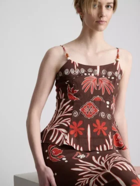 Das bedruckte Tanktop aus Leinenmischung von «The Edit»