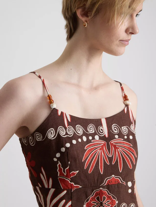 Das bedruckte Tanktop aus Leinenmischung von «The Edit»