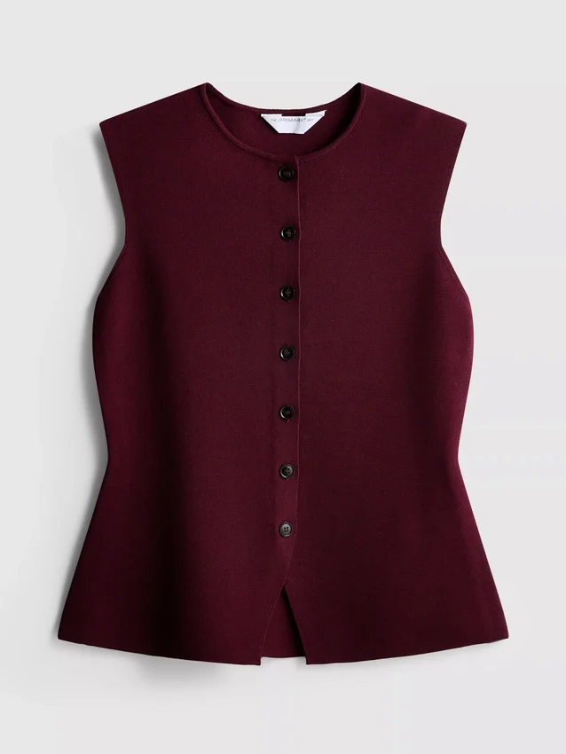 Das gestrickte Tanktop mit Knopfleiste von The Edit