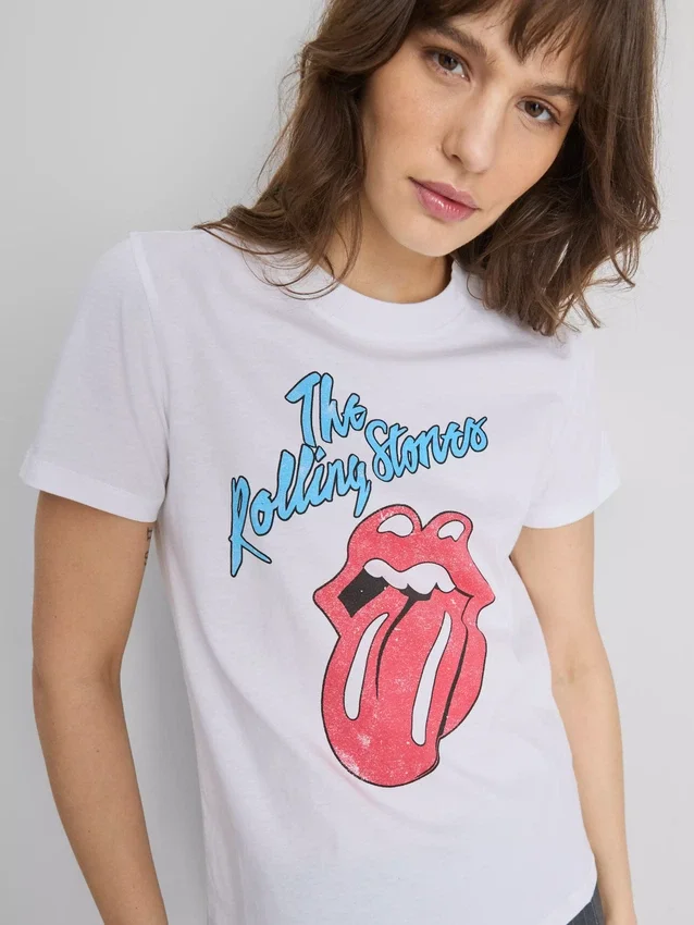 Das Rolling-Stones-Baumwoll-T-Shirt mit Grafikprint
