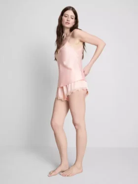 Das «The Edit» Satin-Spitzen-Schlafanzugoberteil