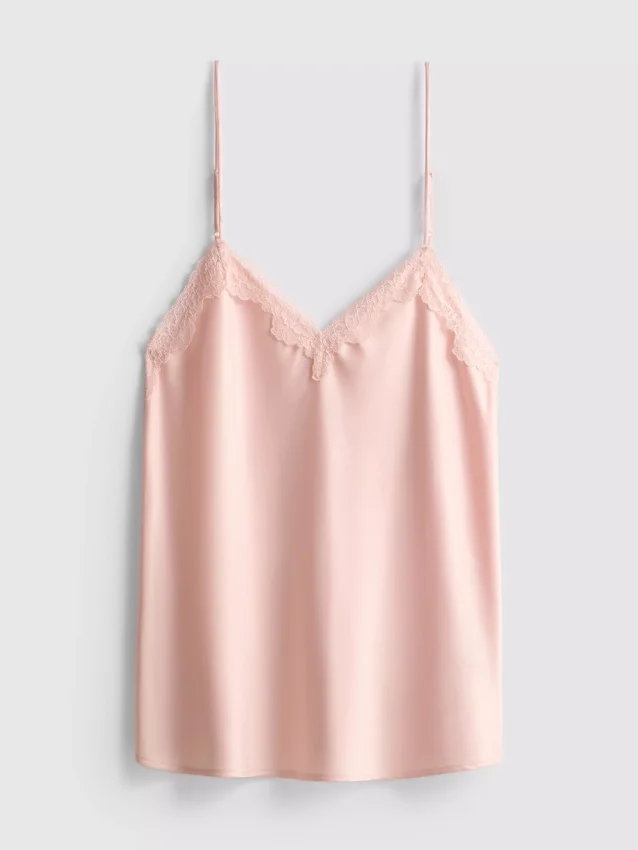 Das «The Edit» Satin-Spitzen-Schlafanzugoberteil