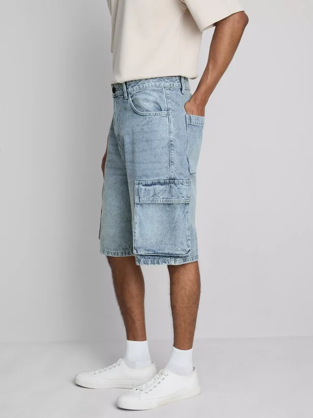Denim-Cargo-Shorts