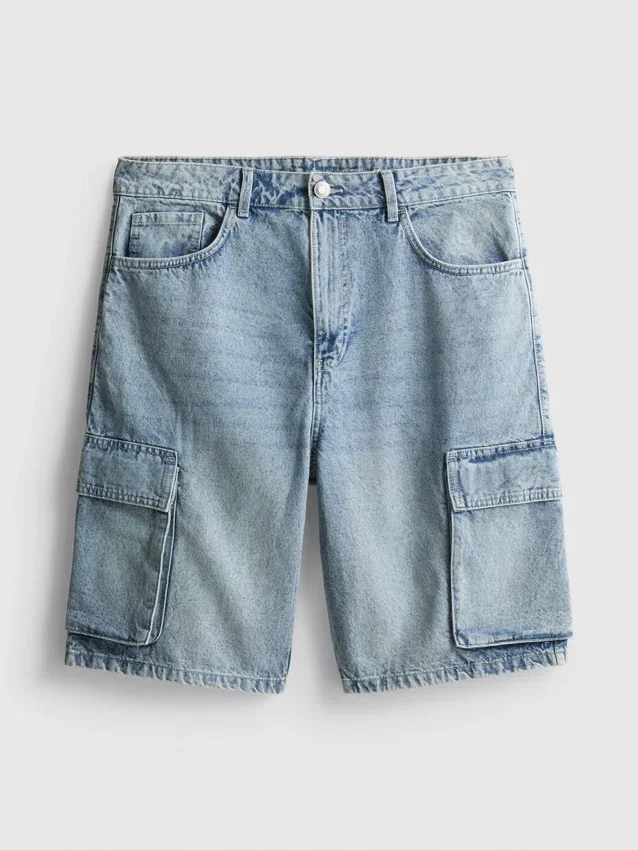 Denim-Cargo-Shorts