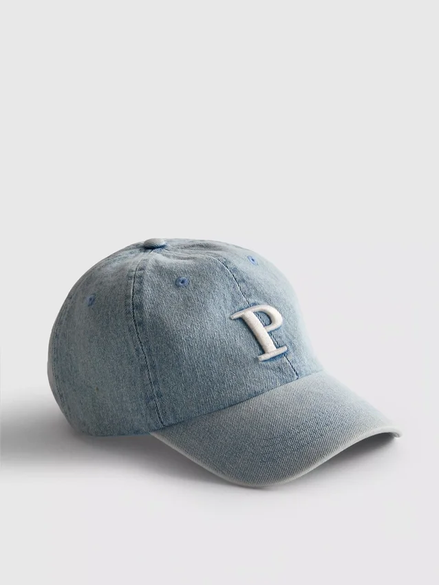 Denim-Kappe mit Initialen