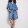 Denim-Shirt mit kurzen Ärmeln