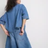 Denim-Shirt mit kurzen Ärmeln