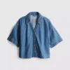 Denim-Shirt mit kurzen Ärmeln