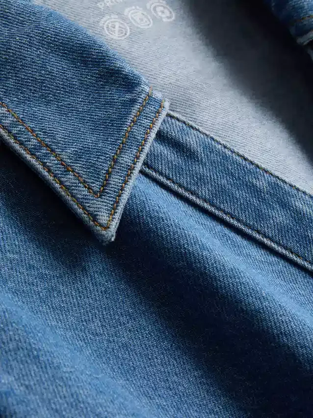 Denim-Shirt mit kurzen Ärmeln