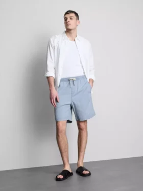 Denim-Shorts mit strukturiertem Kordelzug
