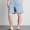 Denim-Shorts mit strukturiertem Kordelzug