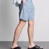 Denim-Shorts mit strukturiertem Kordelzug