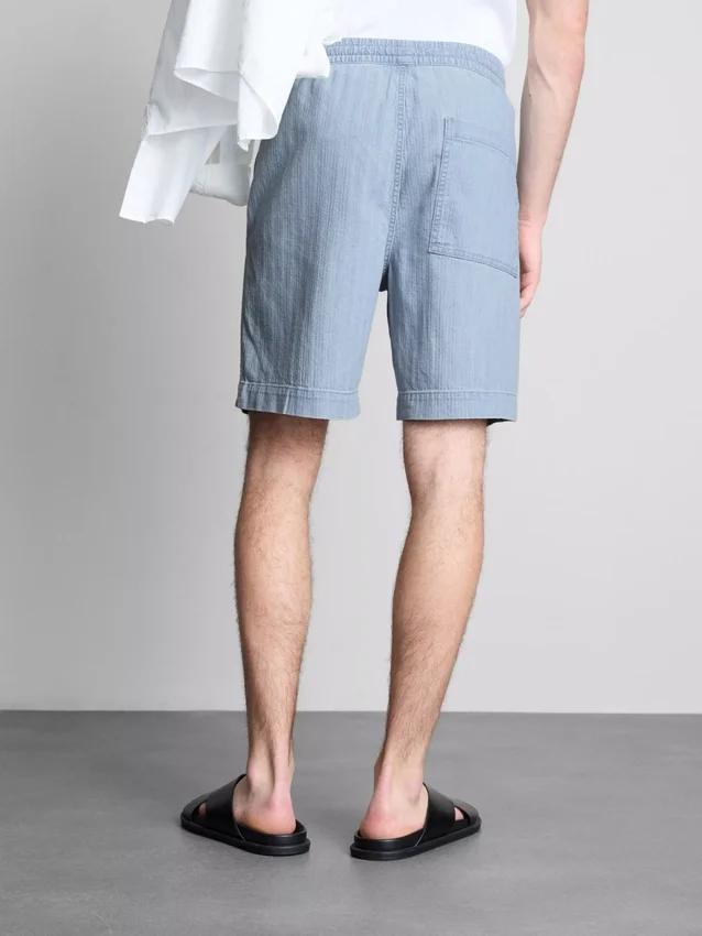 Denim-Shorts mit strukturiertem Kordelzug