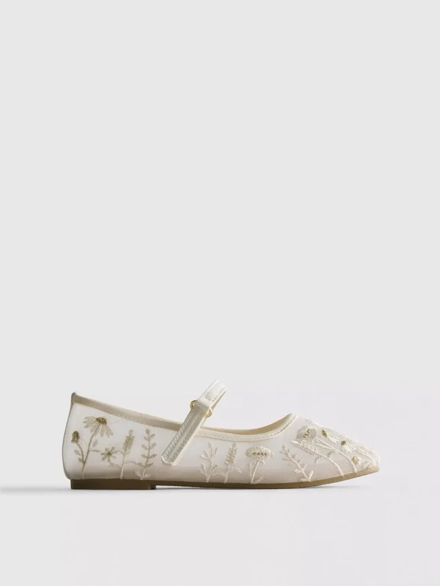 Die bestickten Flachen Schuhe von The Edit