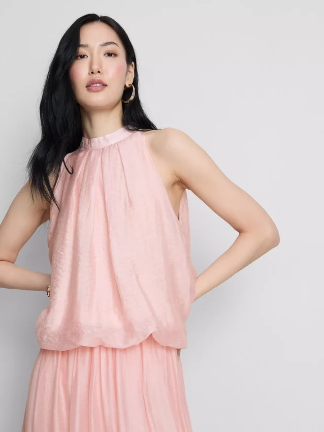 Die drapierte Halter-Bluse «Air Flow» von The Edit