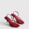Die «The Edit»-Sandalen mit geflochtenem Stilettoabsatz