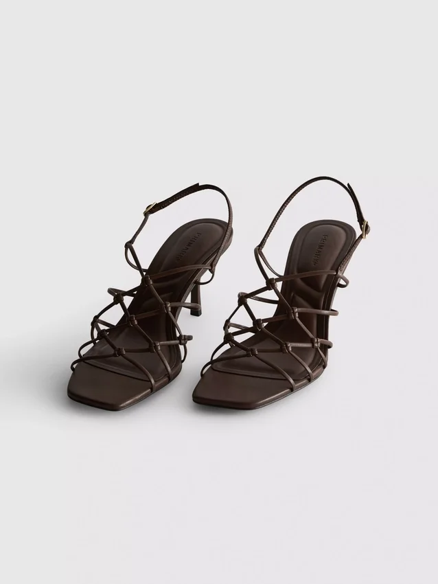 Die «The Edit»-Sandalen mit geflochtenem Stilettoabsatz