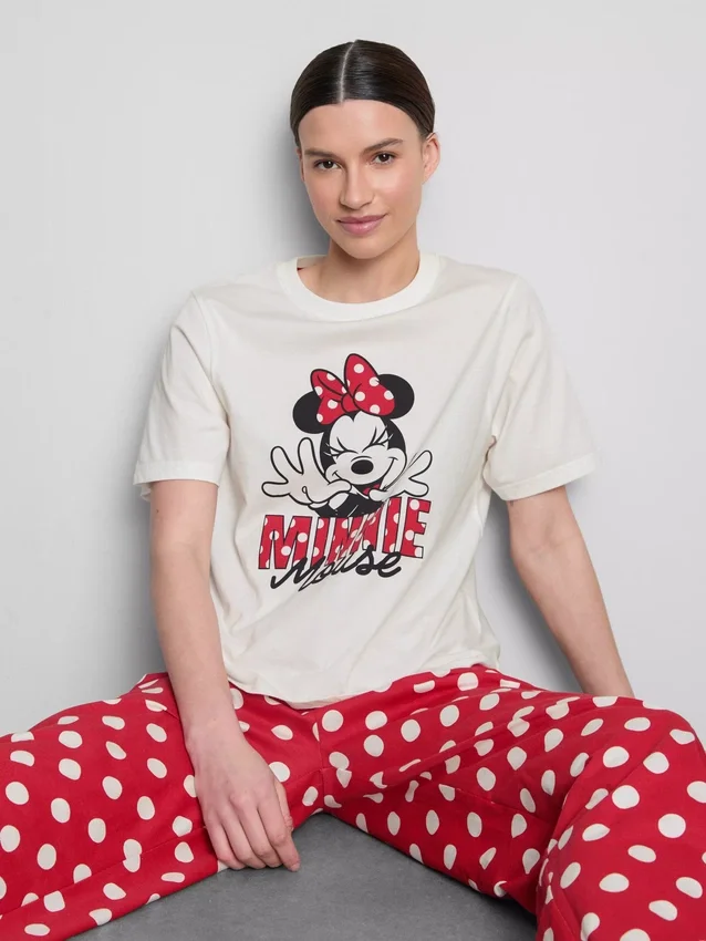 Disney Minnie-Mouse-Schlafanzug aus Baumwolle mit Aufdruck