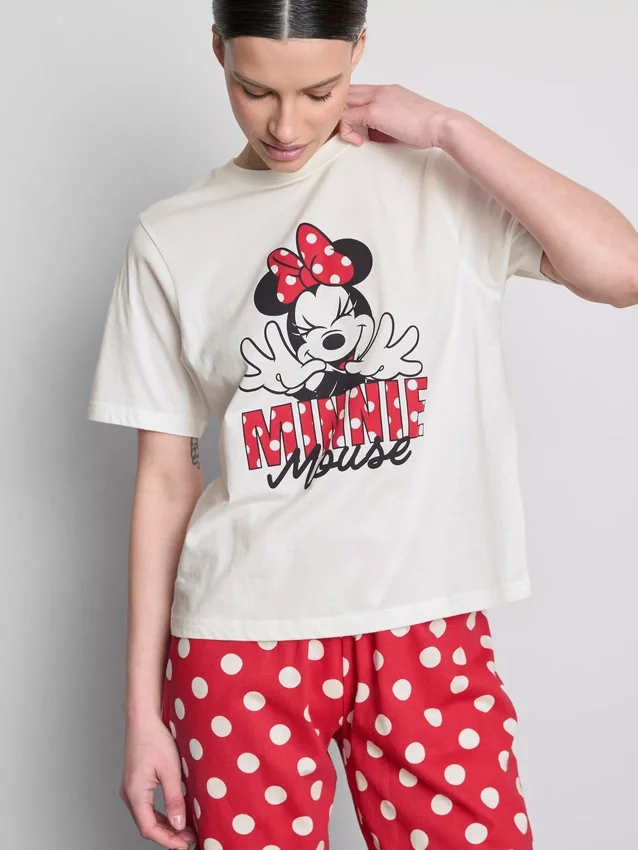 Disney Minnie-Mouse-Schlafanzug aus Baumwolle mit Aufdruck