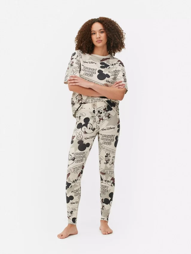 Disney's Mickey-Mouse-Retro-Comic-Schlafanzug-Leggings