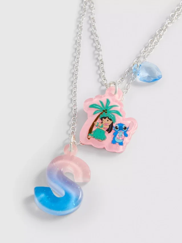 Disney's Stitch-Halskette mit Initialen-Anhänger