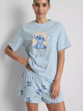 Disney Stitch Baumwoll-Schlafanzug mit Grafik, kurze Hose