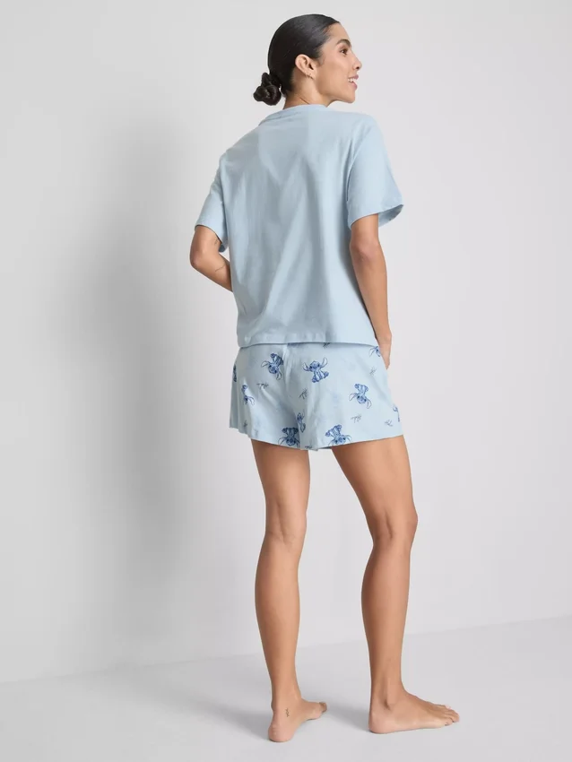 Disney Stitch Baumwoll-Schlafanzug mit Grafik, kurze Hose