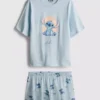 Disney Stitch Baumwoll-Schlafanzug mit Grafik, kurze Hose