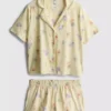 Disney Winnie-the-Pooh-Schlafanzug mit kurzen Shorts im Boyfriend-Stil