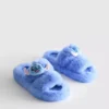 Disneys flauschige Hausschuhe mit zwei Riemen und Stitch-Motiv
