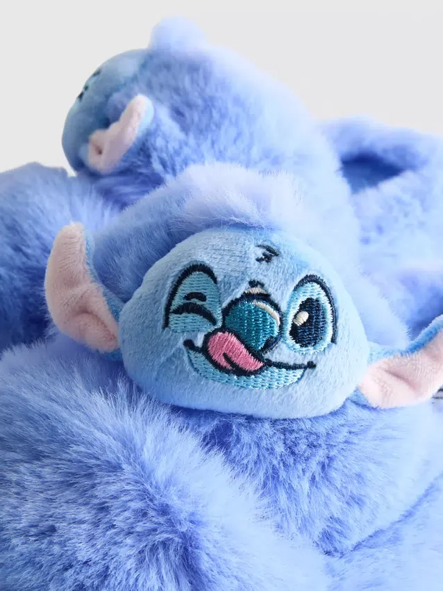 Disneys flauschige Hausschuhe mit zwei Riemen und Stitch-Motiv